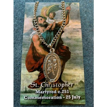 St. Christopher Girls Basketball Medal Necklace with Two Prayer Cards