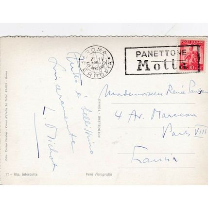 Roma Palazzo Farnese Italy Real Photo Postcard posted 1950 VGC
