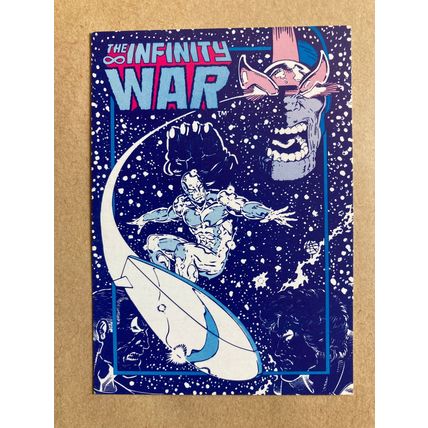 Infinity War Checklist (B) Promo trading card 1992, Marvel Thanos, Silver Surfer