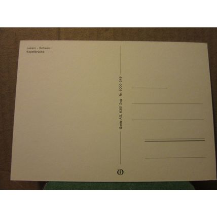 Schweiz, Kapellbrucke, LUZERN, SWITZERLAND unused postcard Lucerne =