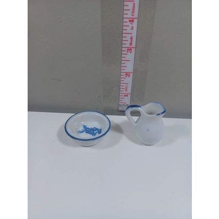 Vintage Miniature Home Sweet Home Pitcher and Bowl Set 1 inch very nice