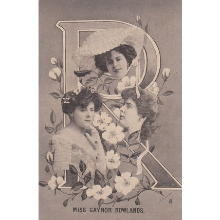 Miss Gaynor Rowlands Big Letter Real Photo Postcard