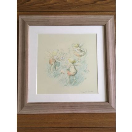 Baby Fairies Picking Flowers Mounted & Framed Print By Beverlie Manson