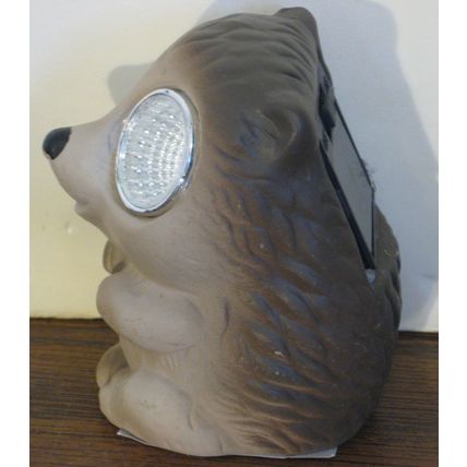 Solar Powered LED Light Up Decorative Stoneware Hedgehog Garden Light