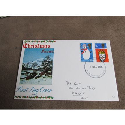 Tovey 1966 GB FDC Cover - Christmas release