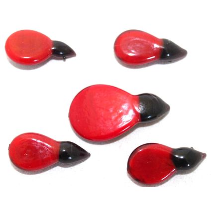Vintage, ( 1970's) Hand Made, Art Glass Miniature Family of 5 Ladybirds