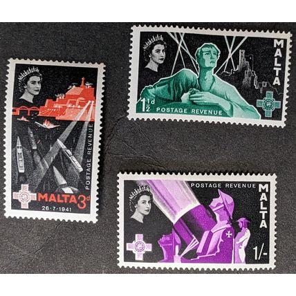 STAMP Malta SG289-291 1958 George Cross Anniversary set Mint Hinged