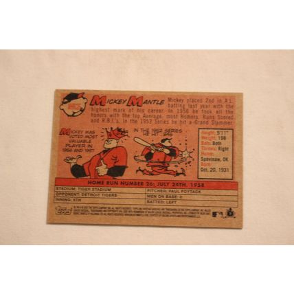 Mickey Mantle 2007 Topps Hertitage 1958 AMERICAN LEAGUE HOME RUN CHAMPION #26