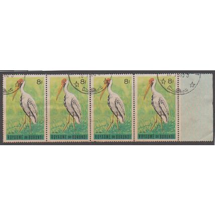 Burundi 1965 8F Birds strip of 4 U SG B1136