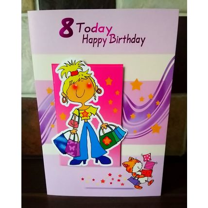 Age 8 Birthday Card - ( CHEAP COLLECTION ONLY CARDS ) - 003