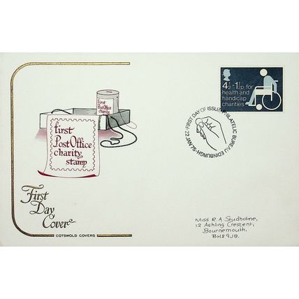 1975 First Post Office Charity Stamp, Philatelic Bureau Edinburgh Postmark, FDC