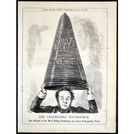 CELEBRATED NO-CONJUROR 1856 Richard Cobden Liberal PUNCH CARTOON PAGE