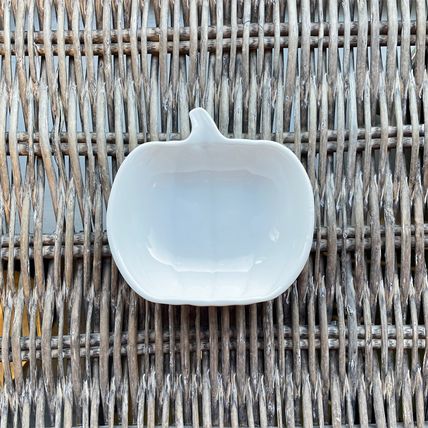Pumpkin Shape White Trinket Storage Dish Coins Keys Jewellery Tray