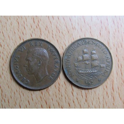 South Africa 1942 1/2d HalfPenny Coin