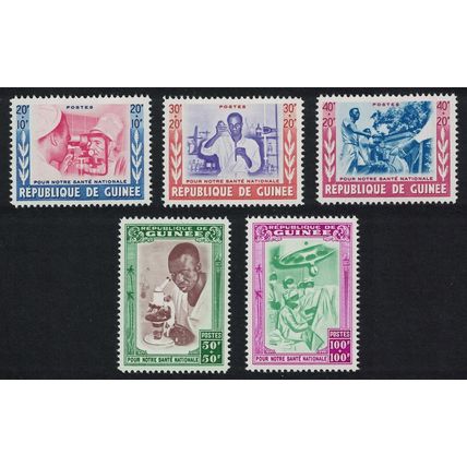 Guinea National Health Inscr 'POUR NOTRE SANTE NATIONALE' 5v 1960 MNH