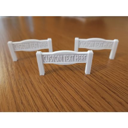 OO / HO Gauge Station Sign 1:76 Scale for Model Railway 'CUSTOM TEXT' pack of 3