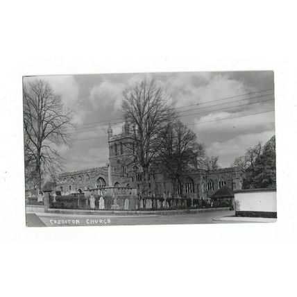 Crediton, Church, Devon, RP Postcard.
