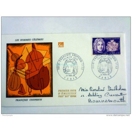 1968 Francois Couperin, France, FDC, Stamps