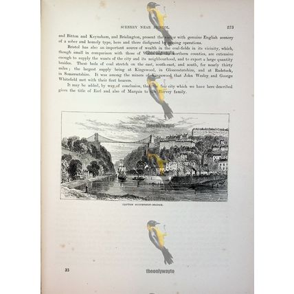 Clifton Suspension Bridge, Bristol, England, Book Illustration (Print), 1882