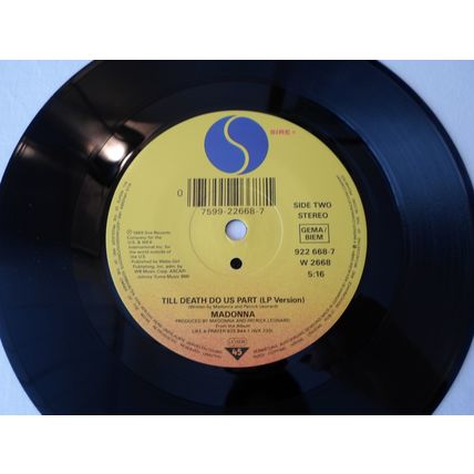 7"MADONNA.1989.DEAR JESSIE,SIRE W2668.TILL DEATH DO US PART.MADE IN GERMANY.N M