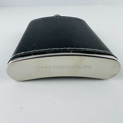 Hip Flask 8oz Stainless Steel Leather Wrapped