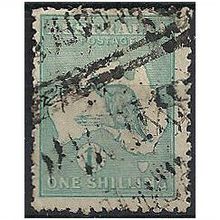 Australia 1916 SG40 1/- Blue-Green Good Used. .