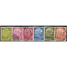 1954/1957 6 different values - fine used (o)