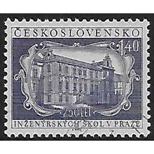 Mi 1027: 1 Kč 40 blue-violet 250th Anniv. of the Prague Engineering School.