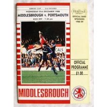 1988 programme Middlesbrough v. Portsmouth, Simod Cup 2nd round