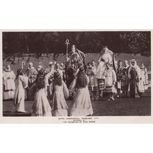 The Crowning Royal Coronation Of King Edgar 1909 Bath Pageant Old RPC Postcard