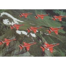 Diamond Nine Red Arrows Flying Over Switzerland Postcard