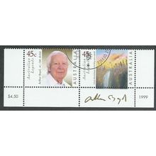 AUS 1999 SE~TE PAIR 45c 'AUSTRALIAN LEGENDS' FINE USED (EBID38-569)