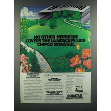 1986 Rhone-Poulenc Chipco Ronstar G Herbicide Ad - Covers the Landscape