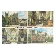 EXETER CATHEDRAL, DEVON multiview used postcard by Salmon 1980s =