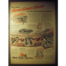 1945 New York Central Railroad Ad - They keep a super service station