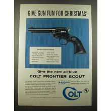 1958 Colt Frontier Scout Revolver Ad - Give Gun Fun for Christmas