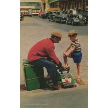 A London Bootblack Shoe Shiner Taxi Rank Polisher 1980s Postcard