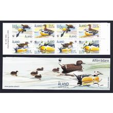 Aland Is. Birds WWF Steller's Eider Booklet 2001 MNH SG#184-187 MI#183-186