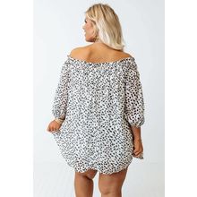 Cheetah Spotted Plus Size Off Shoulder Blouse