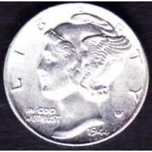 1944 USA 10 Cents Silver Coin Mercury