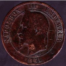 1861 BB France 10 Centimes Coin