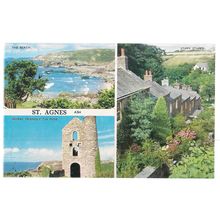 ST. AGNES, CORNWALL. unused vintage postcard multiview by Harvey Barton 1960s? =