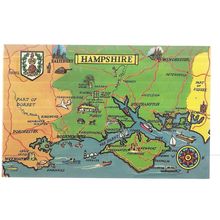 HAMPSHIRE MAP, unused vintage postcard,,VGC /