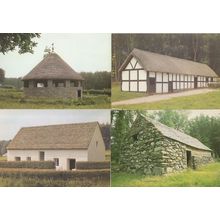 Farm House Cornmill Cruck Barn 4x Welsh Folk Museum Postcard s