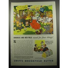1933 Swift's Brookfield Butter Ad - Brooksie and her pals stand for finer things
