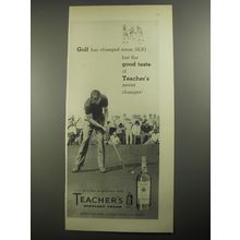 1956 Teacher's Highland Cream Scotch Ad - Golf has changed since 1830