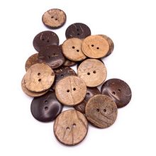 25mm Large Natural Coconut Shell Buttons 2 Hole Brown Sewing Knitting Adult