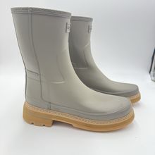 HUNTER Refined Stitch Short Wellington women gray US 9 Rubber Rain Boots