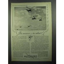 1931 Autogiro Aircraft Ad - The Answer to What