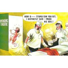 BAMFORTH COMIC "Operating Theatre" Postcard (056)